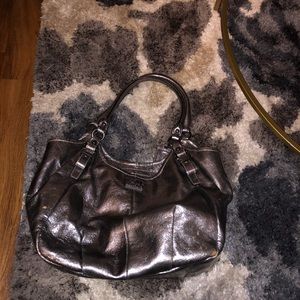Metallic Silver Limited Edition Coach Tote